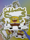 Spongebob God-breathed - matte vinyl sticker