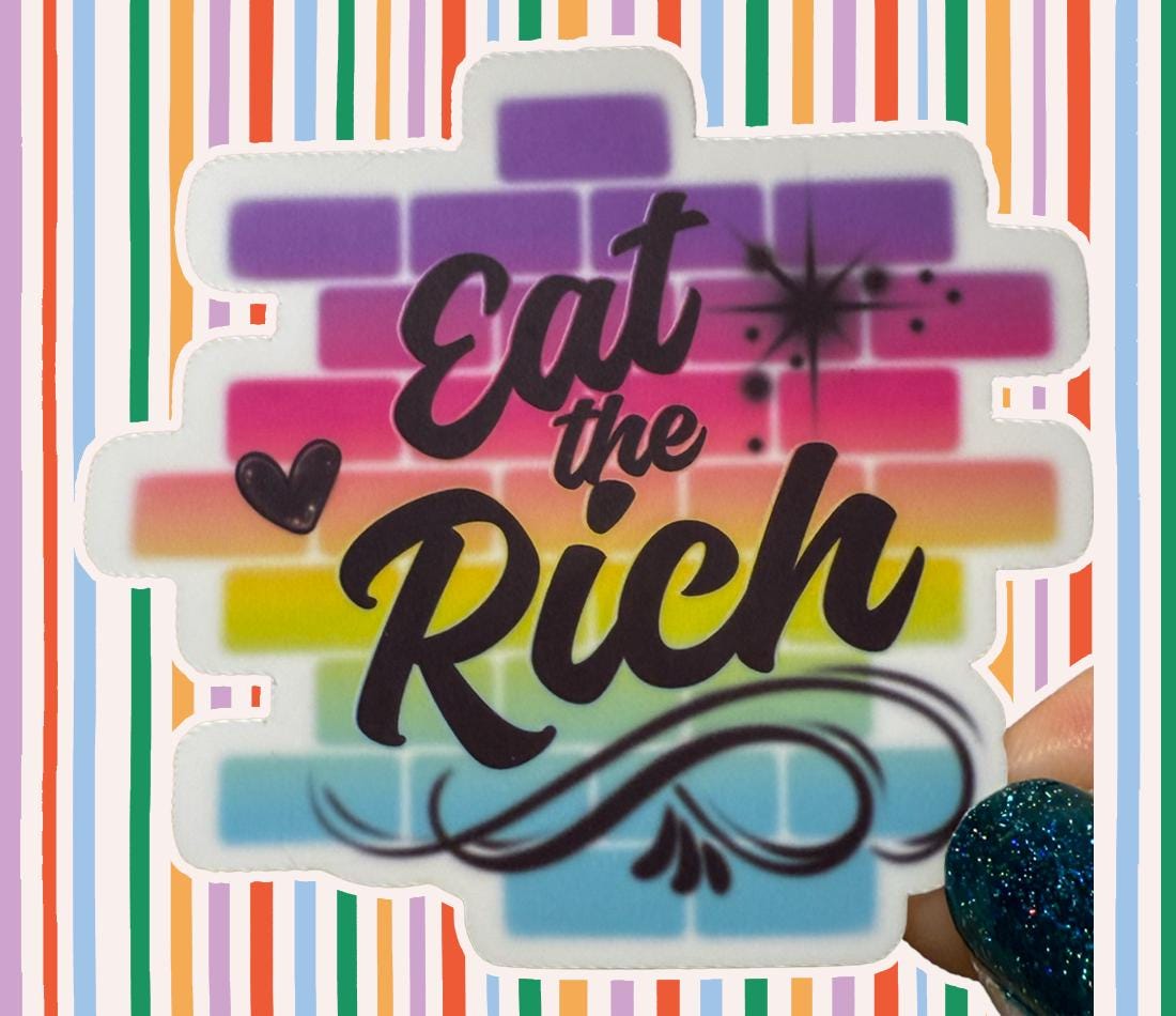 Eat The Rich, Y2K airbrush - matte vinyl sticker