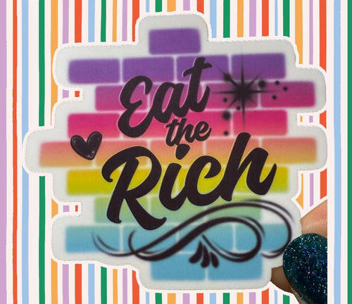 Eat The Rich, Y2K airbrush - matte vinyl sticker