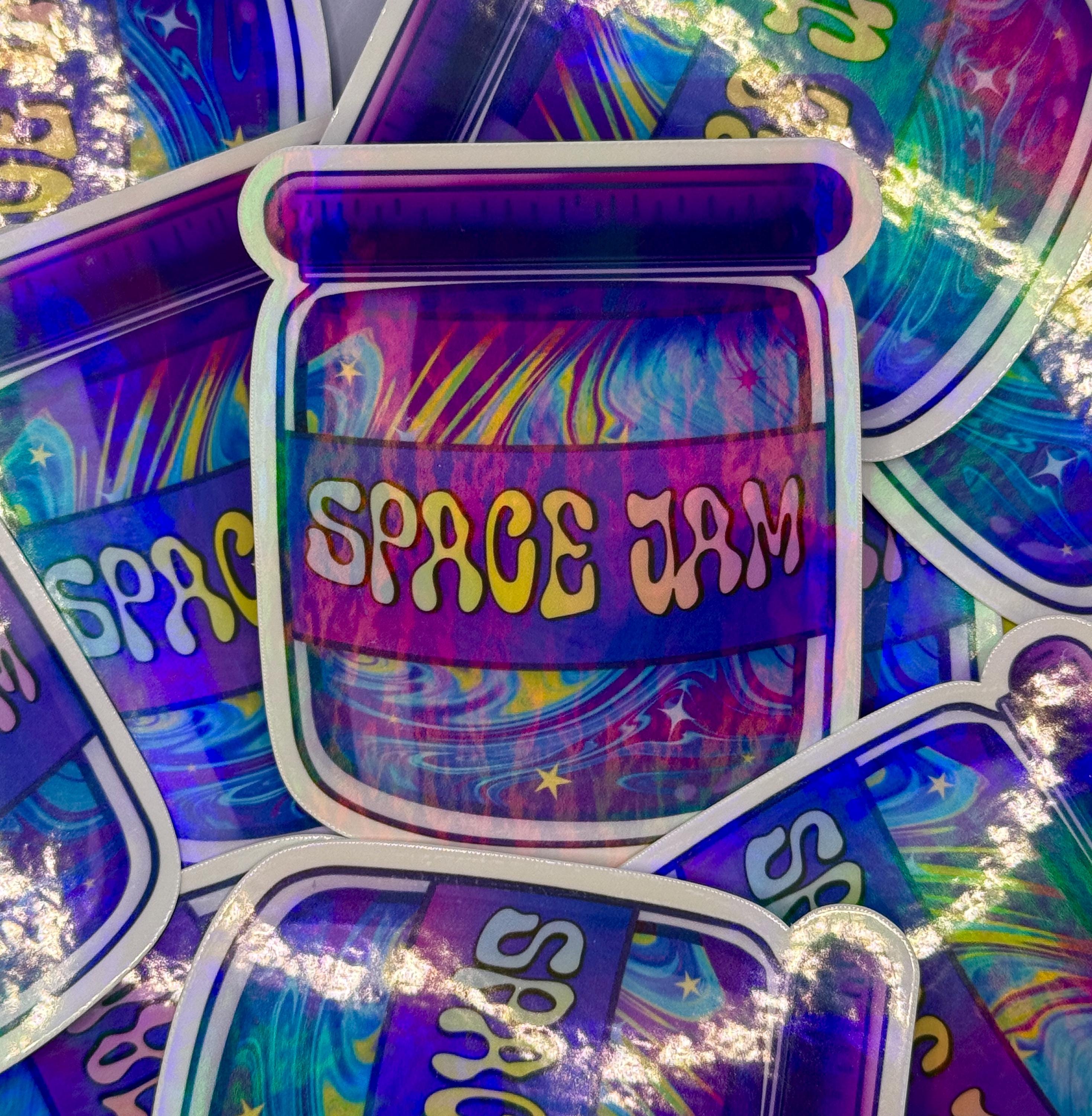 Space Jam - holographic vinyl sticker