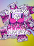 Braless & Lawless - glitter vinyl sticker