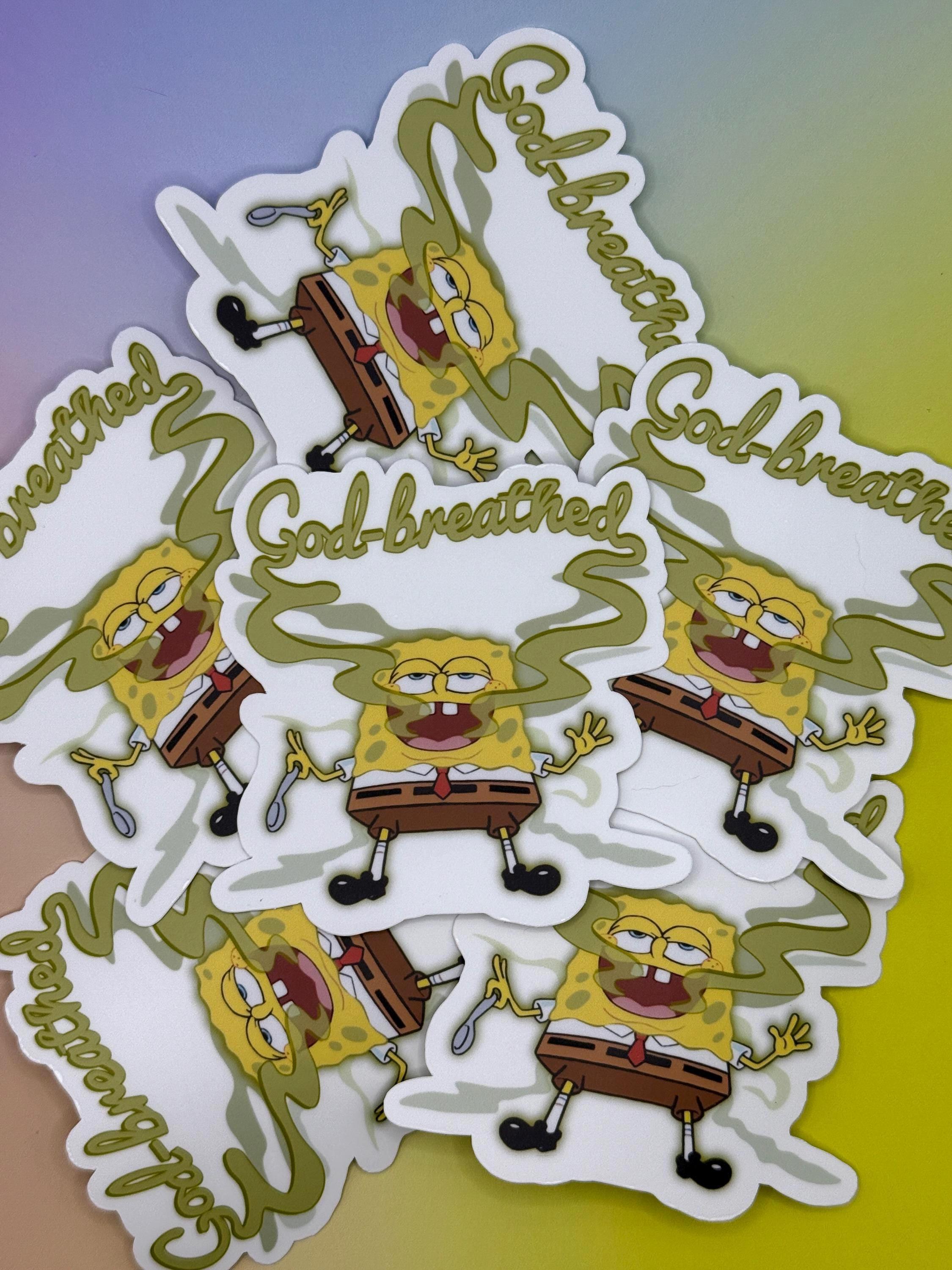 Spongebob God-breathed - matte vinyl sticker