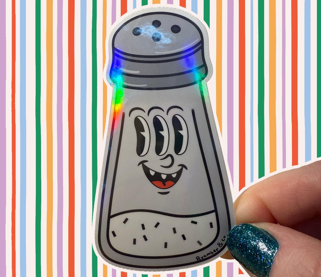 Salty Shenanigans - holographic vinyl sticker