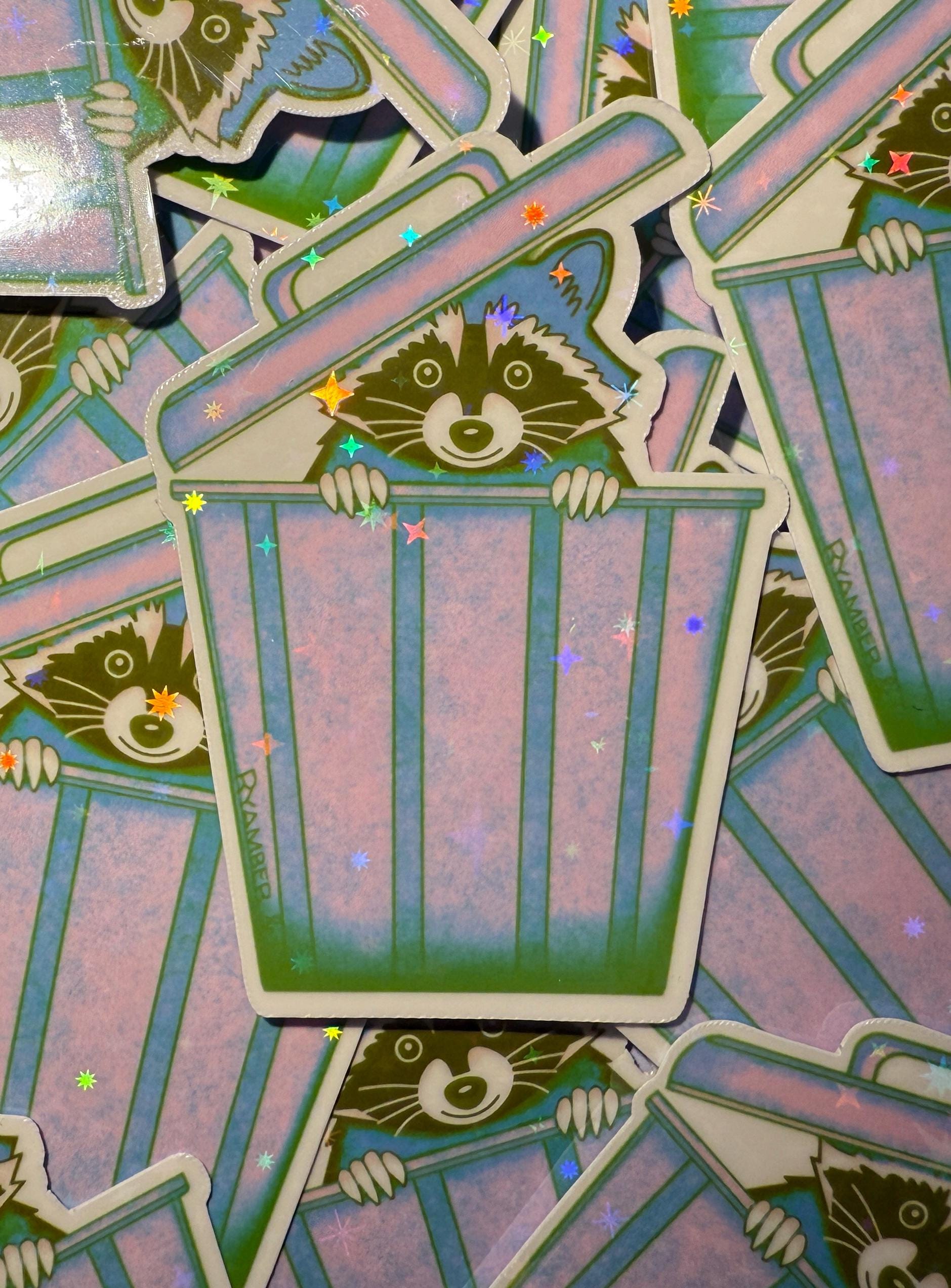 Trash Panda - holographic vinyl sticker
