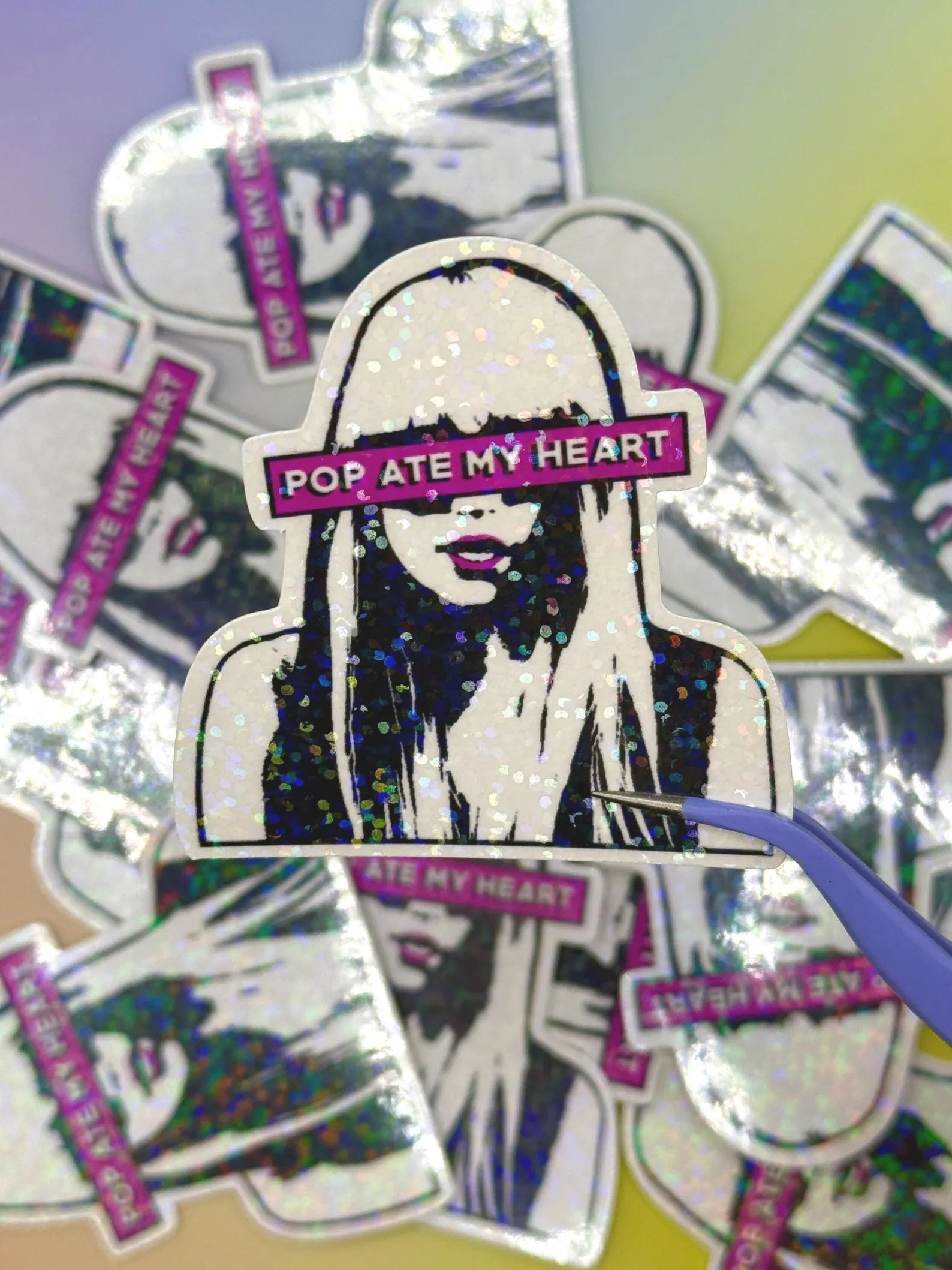 Lady Gaga Candy Warhol - holographic vinyl sticker